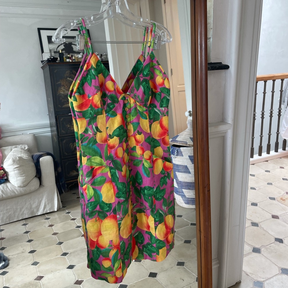 Farm Rio linen citrus dress NWT